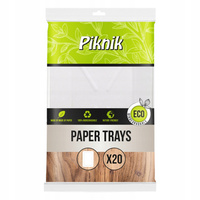 Tacki papierowe Piknik białe 20 sztuk