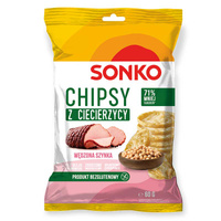 Sonko Chipsy z ciecierzycy o smaku wędzonej szynki 60g