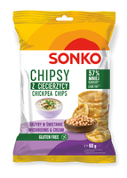 Sonko Chipsy z ciecierzycy o smaku grzybów w śmietanie 60g