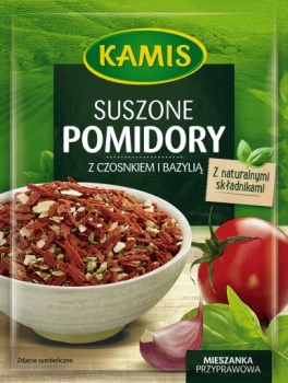 KAMIS SUSZONE POMIDORY Z CZOSNKIEM I BAZYLIĄ 12G