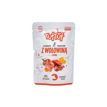 TUF TUF SASZETKA MIELONKA Z WOŁOWINĄ DLA PSA 500G