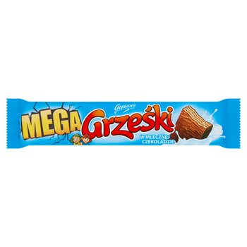 Grześki Mega Wafelek kakaowy w czekoladzie mlecznej 48G