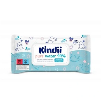 Chusteczki Nawilżane Kindii Pure Water 60 szt - Hipoalergiczne