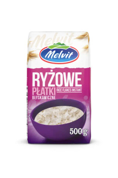 MELVIT PŁATKI RYŻOWE BŁYSKAWICZNE 500G