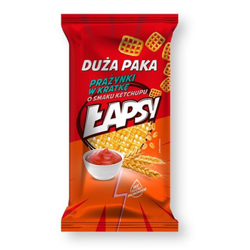 ŁAPSY PRAŻYNKI W KRATKĘ O SMAKU KETCHUPU 110G